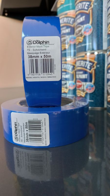 Стрічка малярна для зовнішніх робіт Blue Dolphin TARP&STUCCO, 30 днів синя