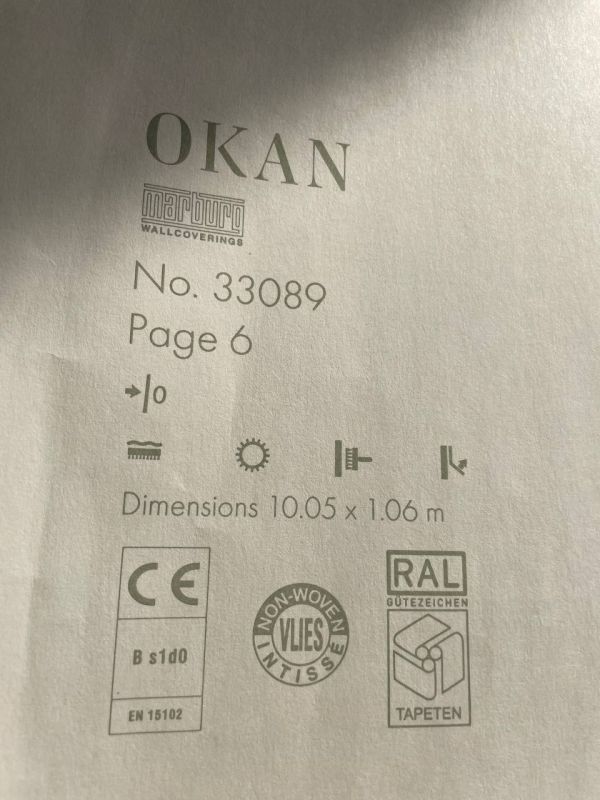 Обои виниловые на флизелиновой основе Marburg Okan 33089