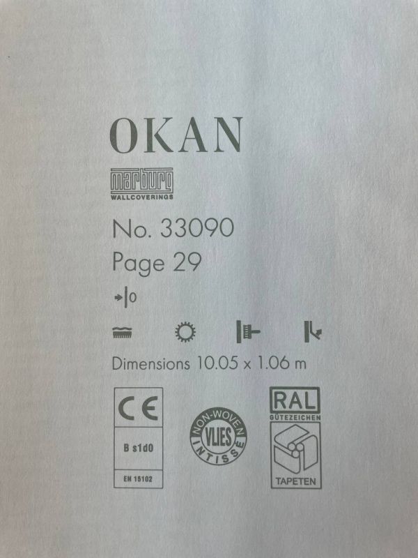 Обои виниловые на флизелиновой основе Marburg Okan 33090