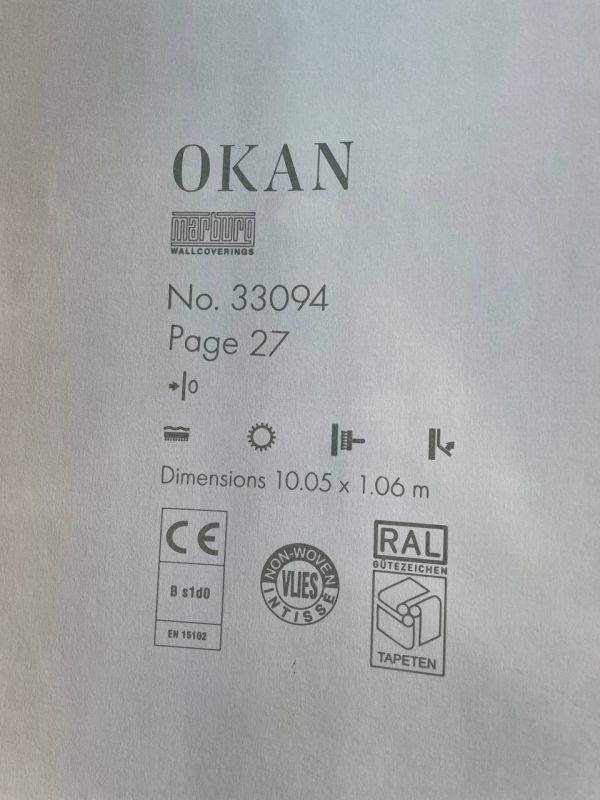 Обои виниловые на флизелиновой основе Marburg Okan 33094