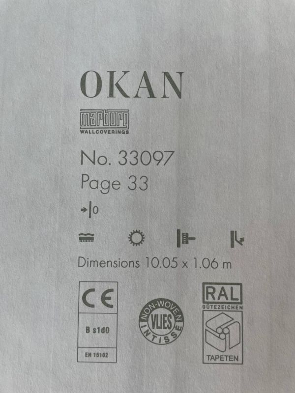 Обои виниловые на флизелиновой основе Marburg Okan 33097