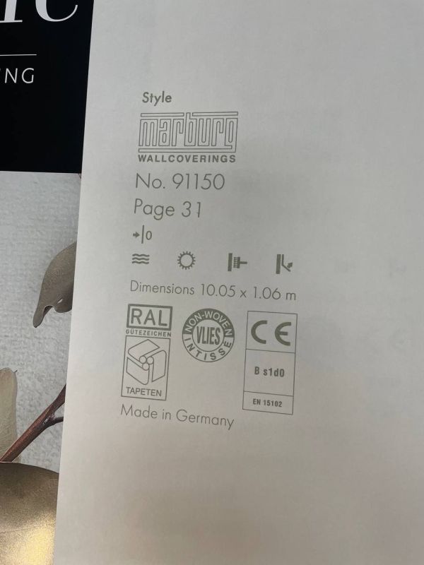 Обои виниловые на флизелиновой основе Marburg Style Conscious Living 91150