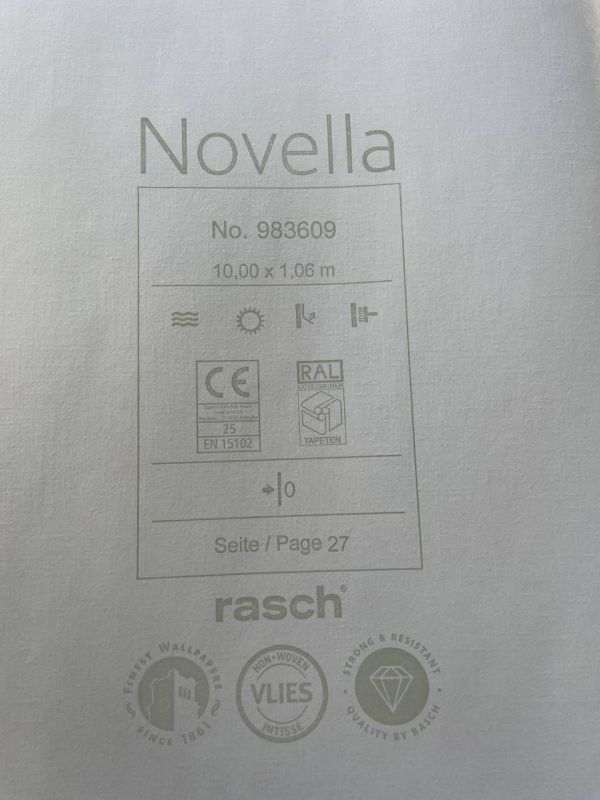 Шпалери вінілові на флізеліновій основі Rasch Novella 983609