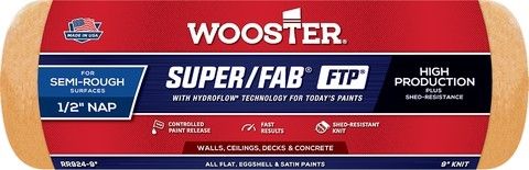 Валік для фарбування стін, стелі, палуб та бетону Wooster SUPER/FAB FTP 1/2" шубка 13 мм