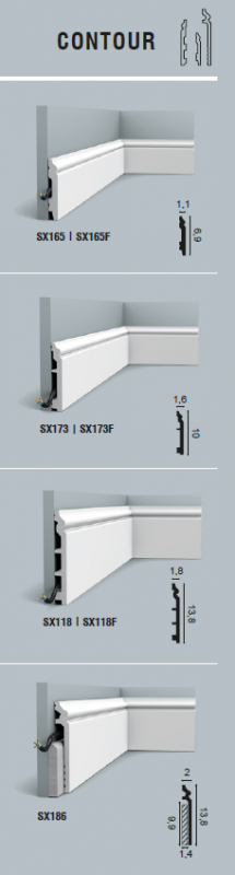 Плинтус напольный Orac SX118 Contour Duropolymer® 200*13,9*1,8 см