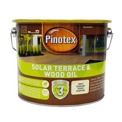 Олія для обробки дерева Pinotex Solar Terrace & Wood Oil з УФ-фільтром, безбарвна