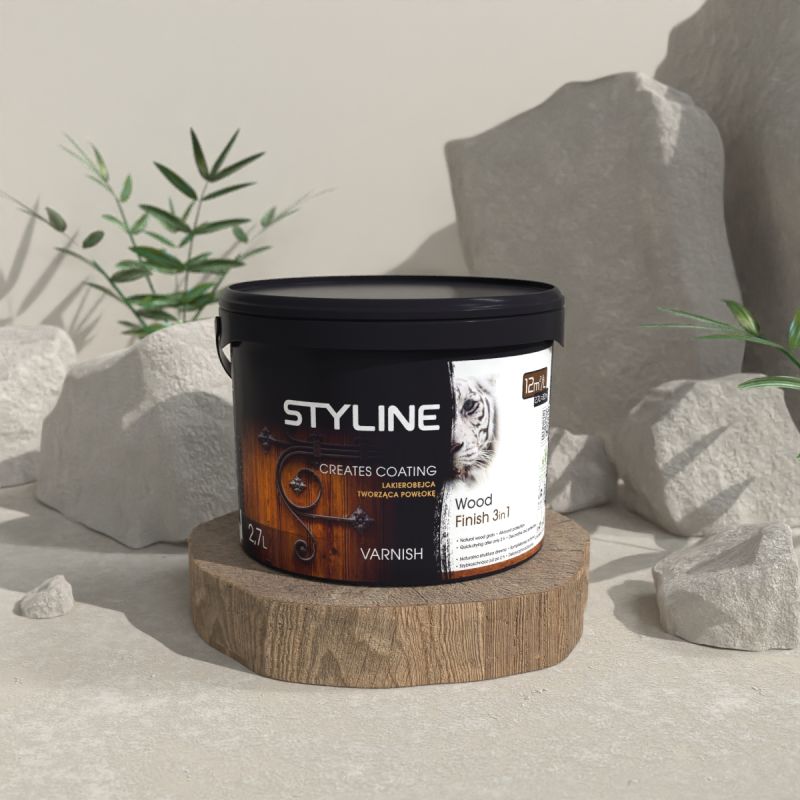 Швидковисихаюча декоративно-захисна лак-морилка StyLine WOOD FINISH Satin 3in1