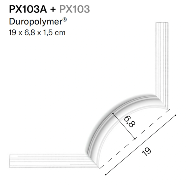 Угловой элемент для молдинга PX103 Orac PX103A Duropolymer®